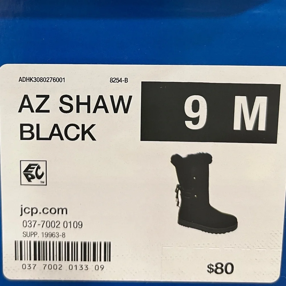 Arizona Jean‎ Co Womens Shawner Flat Heel Winter Boots. Size 9. Color: Black